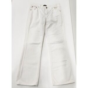 J.Crew Favorite Fit White Corduroy Pants Bootcut Women Sz 2(28) Mid To Low Rise